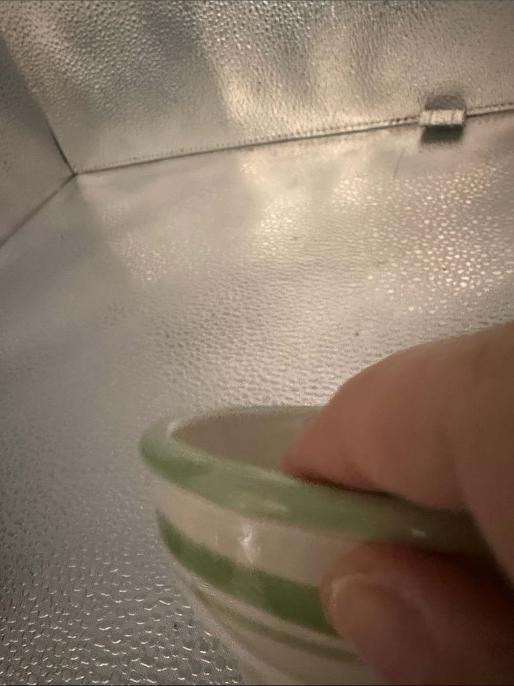 Vintage Williams and Sonoma Hand-Painted Rosemary Herb Bowl - Green and Cream - Picture 6 of 9